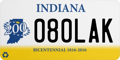 IN license plate 080LAK