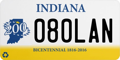 IN license plate 080LAN