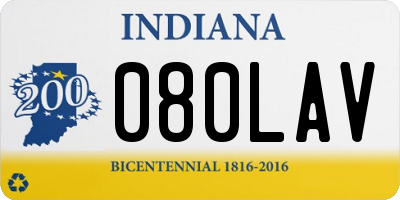 IN license plate 080LAV