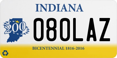 IN license plate 080LAZ