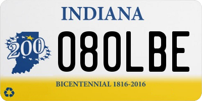 IN license plate 080LBE