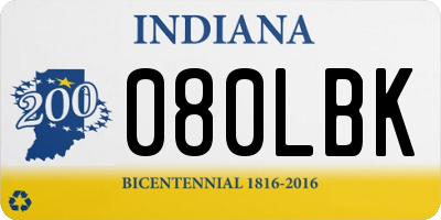 IN license plate 080LBK