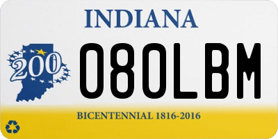 IN license plate 080LBM