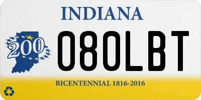 IN license plate 080LBT