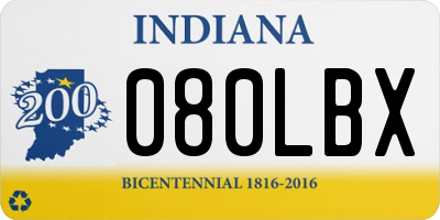 IN license plate 080LBX