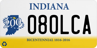 IN license plate 080LCA