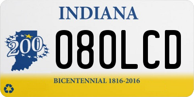 IN license plate 080LCD
