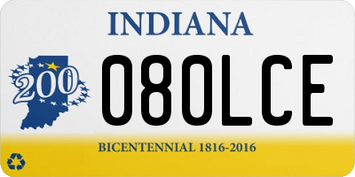 IN license plate 080LCE
