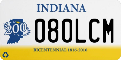 IN license plate 080LCM