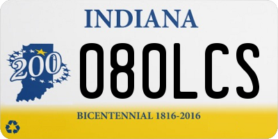 IN license plate 080LCS
