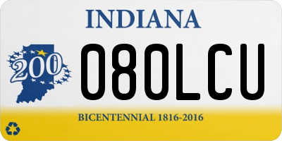 IN license plate 080LCU