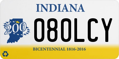 IN license plate 080LCY