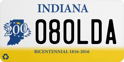 IN license plate 080LDA