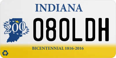 IN license plate 080LDH