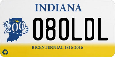 IN license plate 080LDL