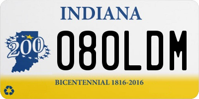 IN license plate 080LDM