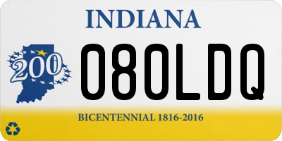 IN license plate 080LDQ