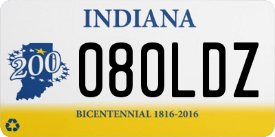 IN license plate 080LDZ