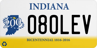 IN license plate 080LEV