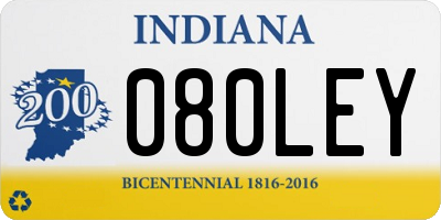 IN license plate 080LEY