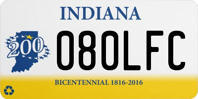 IN license plate 080LFC