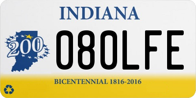 IN license plate 080LFE