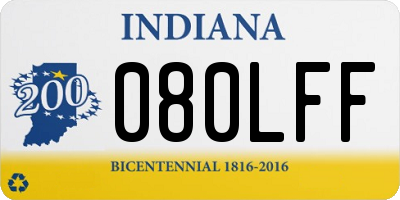 IN license plate 080LFF