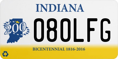 IN license plate 080LFG