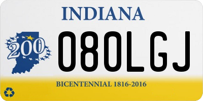 IN license plate 080LGJ