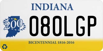 IN license plate 080LGP