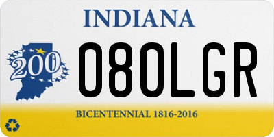 IN license plate 080LGR