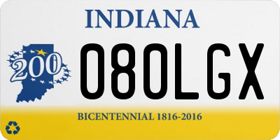 IN license plate 080LGX