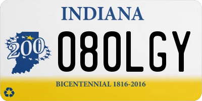IN license plate 080LGY