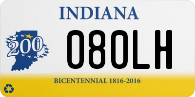 IN license plate 080LH