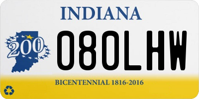 IN license plate 080LHW