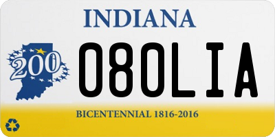 IN license plate 080LIA