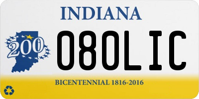 IN license plate 080LIC