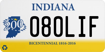IN license plate 080LIF