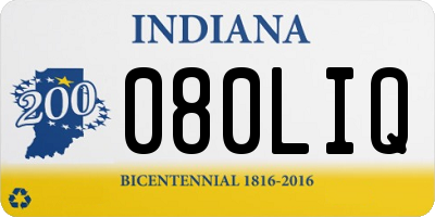 IN license plate 080LIQ