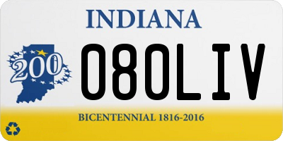 IN license plate 080LIV