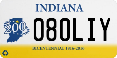 IN license plate 080LIY