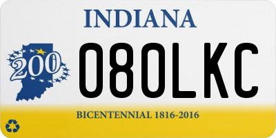 IN license plate 080LKC