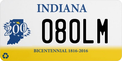 IN license plate 080LM