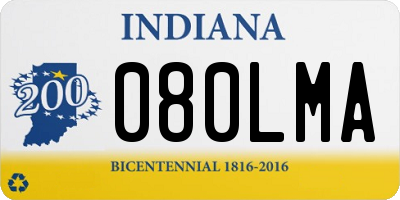IN license plate 080LMA