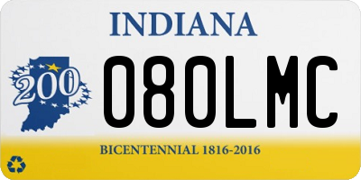 IN license plate 080LMC