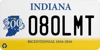 IN license plate 080LMT