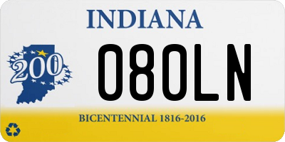 IN license plate 080LN