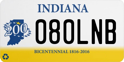 IN license plate 080LNB