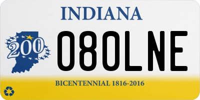 IN license plate 080LNE