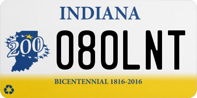 IN license plate 080LNT